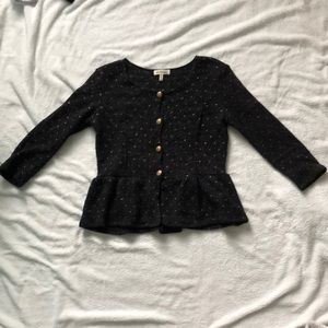 Ruffle Button-Down Sweater